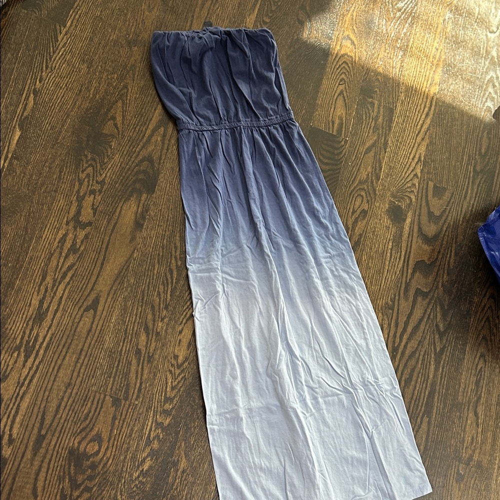 GAP Strapless Ombre Dress - Blue and White